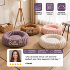 Personalized Round Fluffy CAT Bed