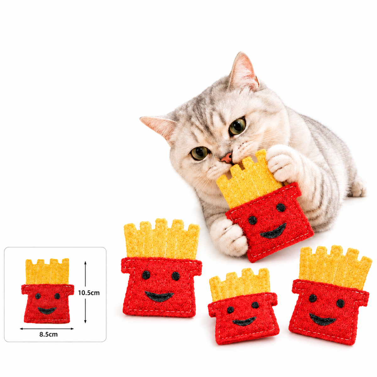 Teeth-Cleaning Catnip Chew Toys – Natural Loofah Dental Care & Play Set