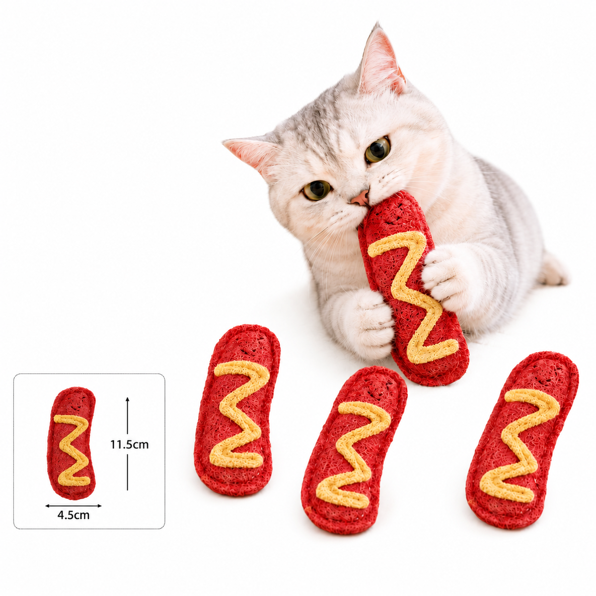 Teeth-Cleaning Catnip Chew Toys – Natural Loofah Dental Care & Play Set