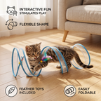 S-Shaped Cat Tunnel Toy – Interactive Foldable Play Tunnel