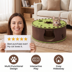 4-in-1 Foldable Cat Tunnel House – Interactive Hideaway, Scratcher & Play Bed