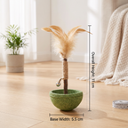 Teeth Cleaning Catnip Tumbler Cat Toy – Interactive Feather Teaser with Bell