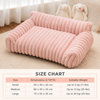 Fluffy Cloud Pet Sofa Bed with Soft Bolsters & Washable Cover