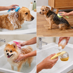 2-in-1 Silicone Pet Bath & Massage Brush with Shampoo Dispenser