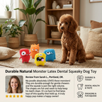 Durable Natural Monster Latex Dental Squeaky Dog Toy