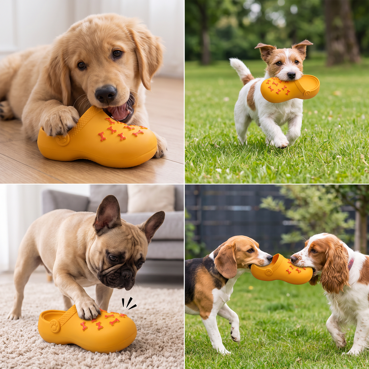Interactive Squeaky Slipper Dog Chew Toy