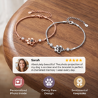 Personalized Paw Photo Projection Keepsake Bracelet