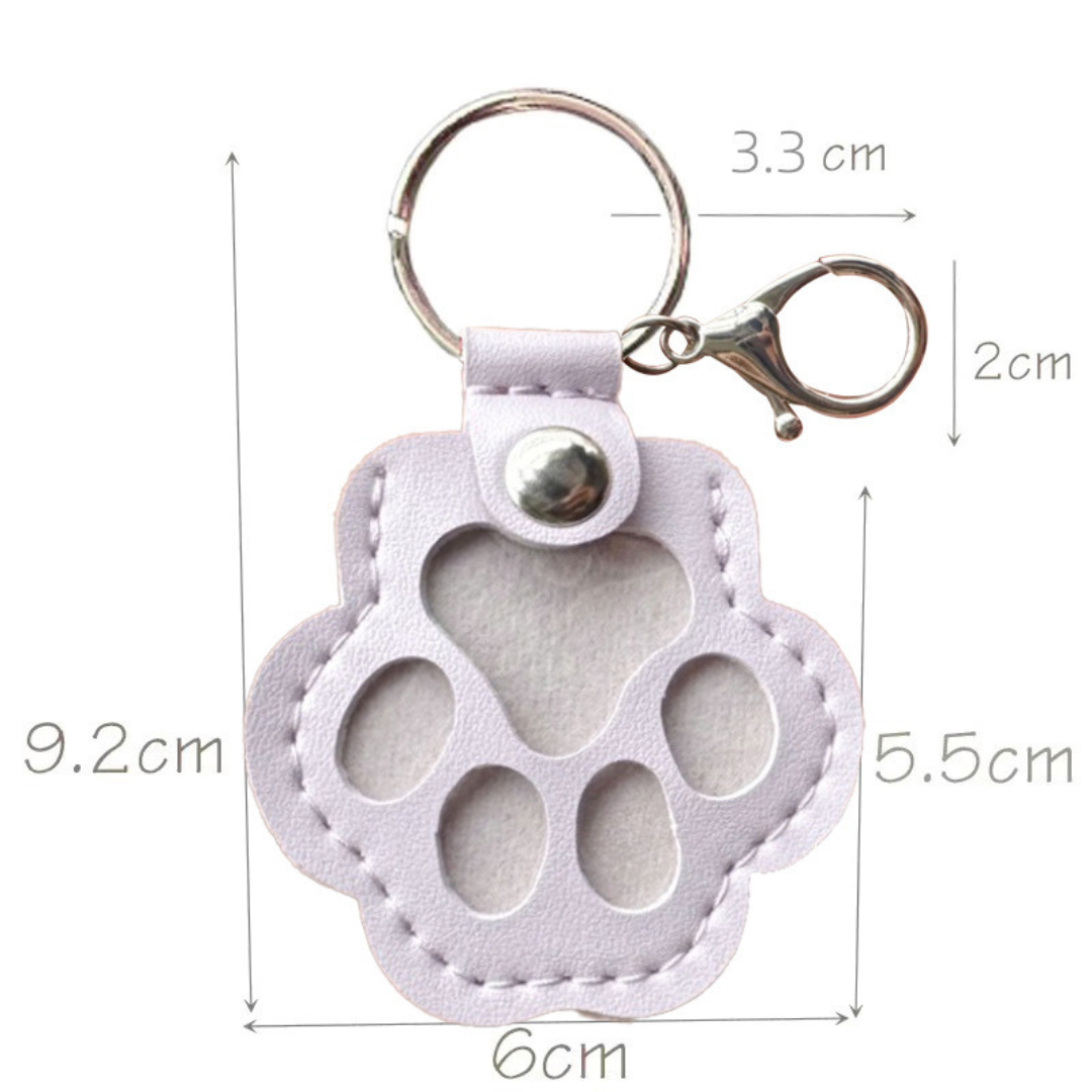 Leather Memorial Pet Hair Storage Keychain