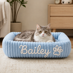 Personalized Fluffy Cloud Cat Bed with Soft Bolsters
