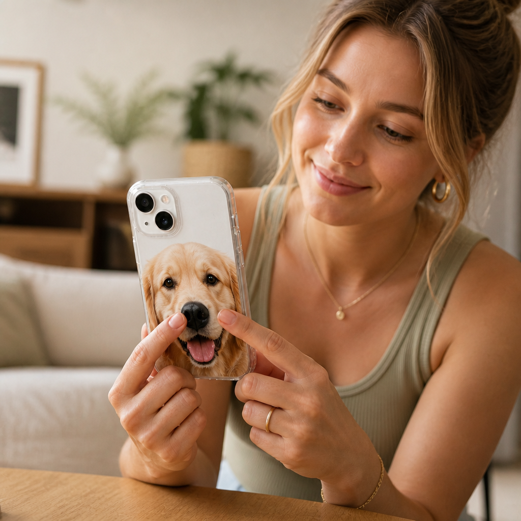 Personalized Pet Photo Phone Case with 3D Squeezable Nose