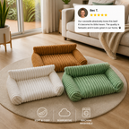 Fluffy Cloud Cat Sofa Bed with Soft Bolsters & Washable Covers