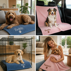 Personalized Fluffy Dog Blanket with Custom Embroidery