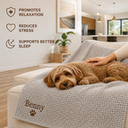 Personalized Fluffy Dog Blanket with Custom Embroidery