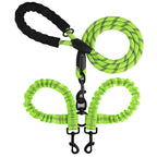 2-in-1 Double Dog Leash with 360° Swivel – Tangle-Free & Shock-Absorbing