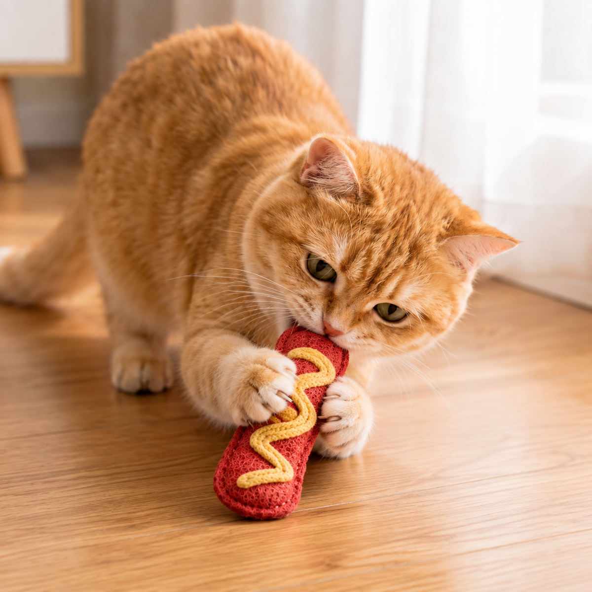 Teeth-Cleaning Catnip Chew Toys – Natural Loofah Dental Care & Play Set