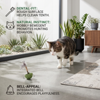 Teeth Cleaning Catnip Tumbler Cat Toy – Interactive Feather Teaser with Bell