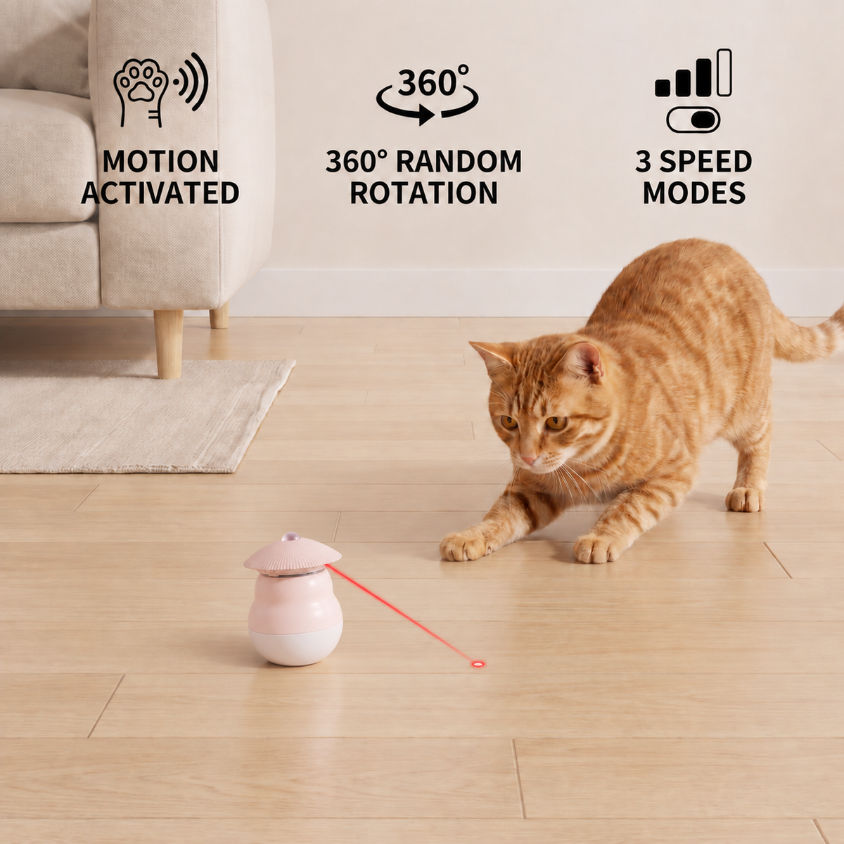 Automatic Motion-Activated Cat Laser Toy