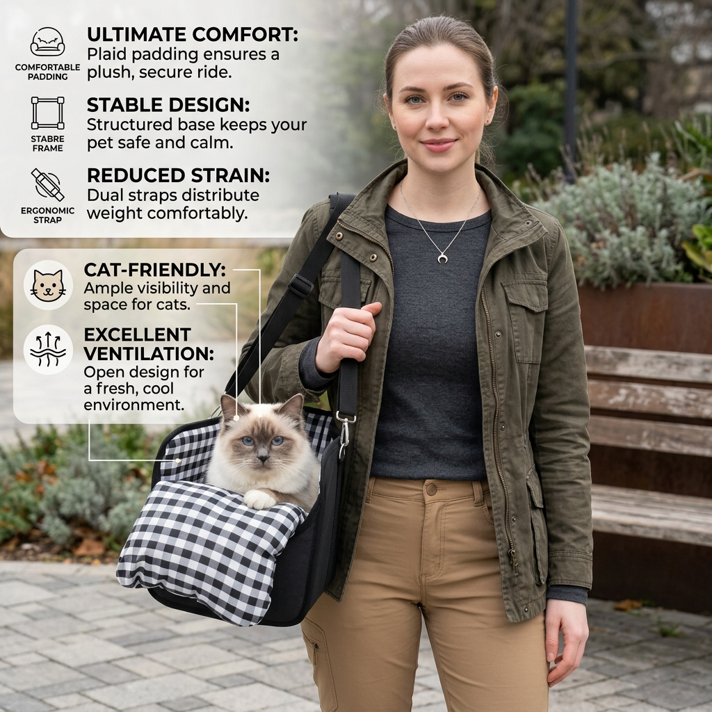 Safe Small Dog & Cat Car Travel Carrier with Safety Leash & Non-Slip Base