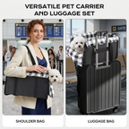 Safe Small Dog & Cat Car Travel Carrier with Safety Leash & Non-Slip Base