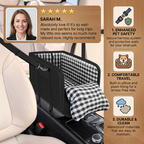 Safe Small Dog & Cat Car Travel Carrier with Safety Leash & Non-Slip Base
