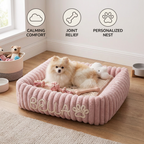 Personalized Fluffy Cloud Dog Bed with Soft Bolsters
