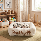 Personalized Fluffy Cloud Dog Bed with Soft Bolsters