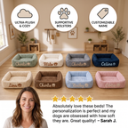 Personalized Fluffy Cloud Dog Bed with Soft Bolsters