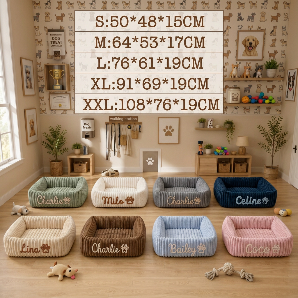 Personalized Fluffy Cloud Dog Bed with Soft Bolsters