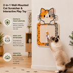 2-in-1 Wall-Mounted Cat Scratcher & Interactive Play Toy
