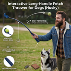 Interactive Tennis Ball Launcher for Dogs – Long-Handle Fetch Thrower