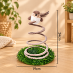 Interactive Spring Bird Cat Toy with Grass Base
