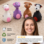 Durable Eco-Friendly Latex Squeaky Dental Dog Toy