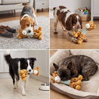 Durable Animal Plush Rope Dog Toy with Squeaker & Teeth Cleaning