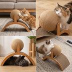 Interactive Ferris Wheel Cat Scratcher with Spinning Jute Ball