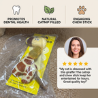 3-in-1 Dental Giraffe Cat Toy – Plush, Catnip Balls & Natural Chew Stick
