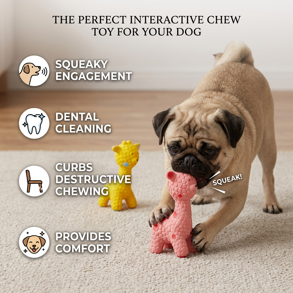 Interactive Squeaky Giraffe Toy for Dogs