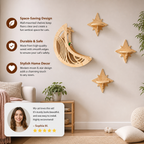 Modern Wooden Moon & Star Wall-Mounted Cat Climbing Shelves & Bed Set