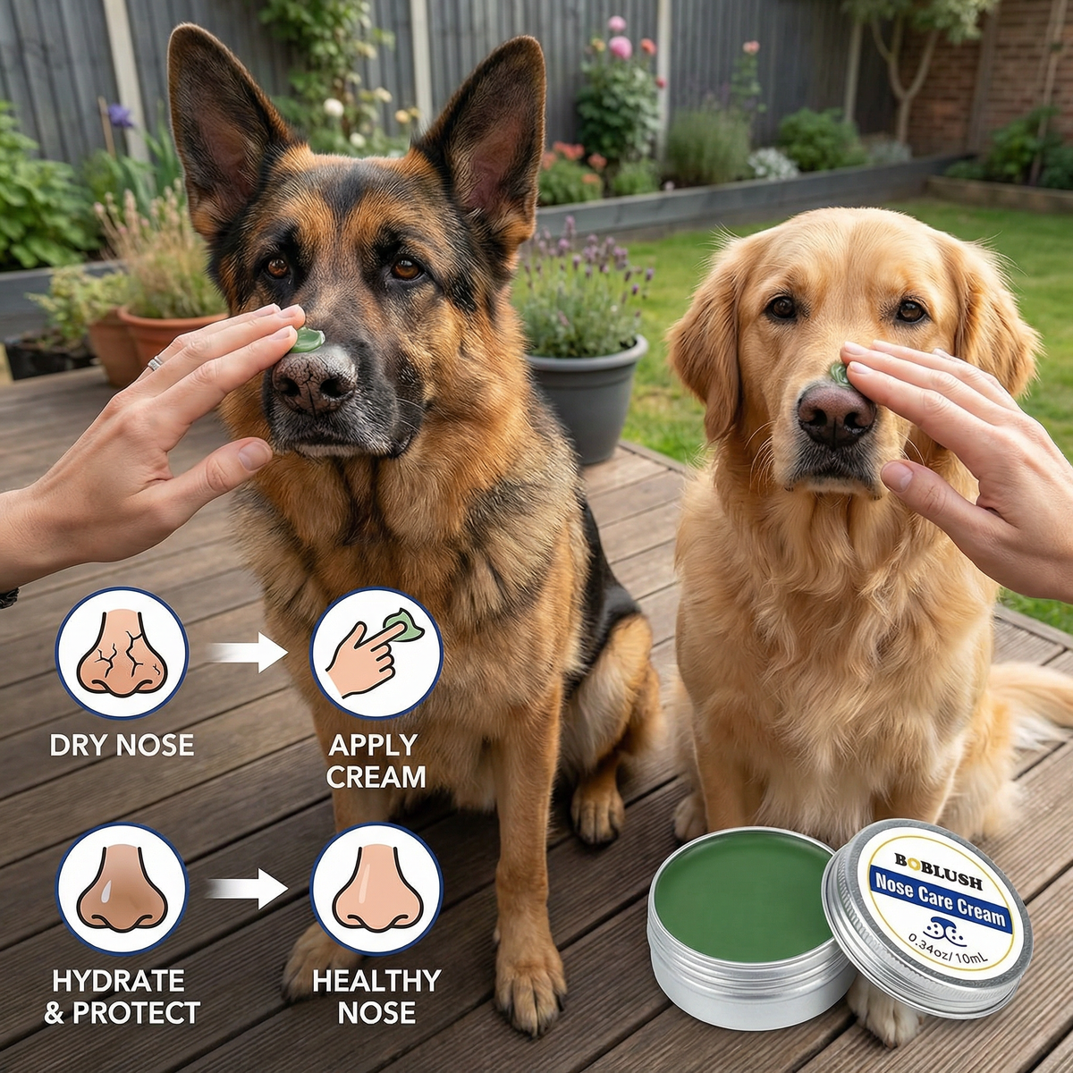 Care and protection cream for dog snouts