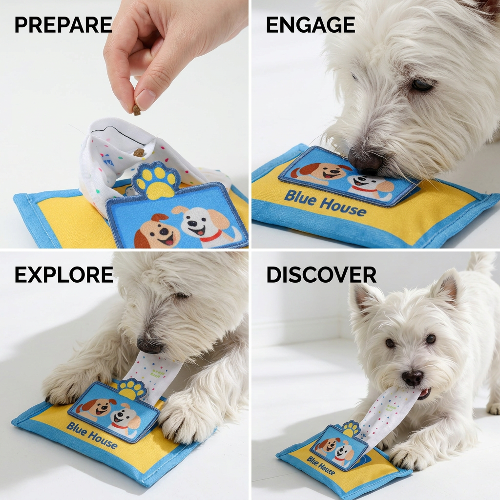 Durable Wet Wipe Snuffle Toy for Dogs – Squeaky Nosework Puzzle with Hidden Treat Pocket