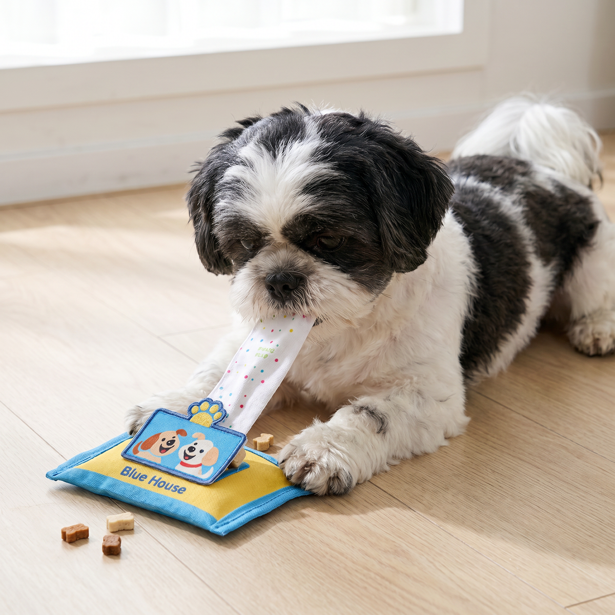 Durable Wet Wipe Snuffle Toy for Dogs – Squeaky Nosework Puzzle with Hidden Treat Pocket
